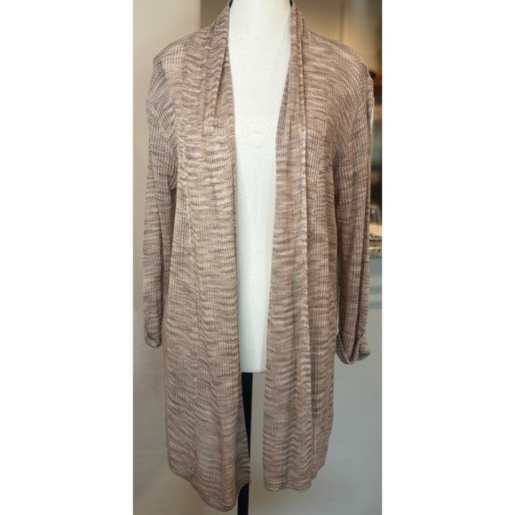 DKNY Open Front Lightweight Beige Cardigan Sweater Size M 4-10 - Picture 1 of 5
